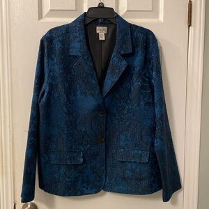 Chico’s Floral Embroidered Two Button Jacket Blazer Size 3 (xl/16)